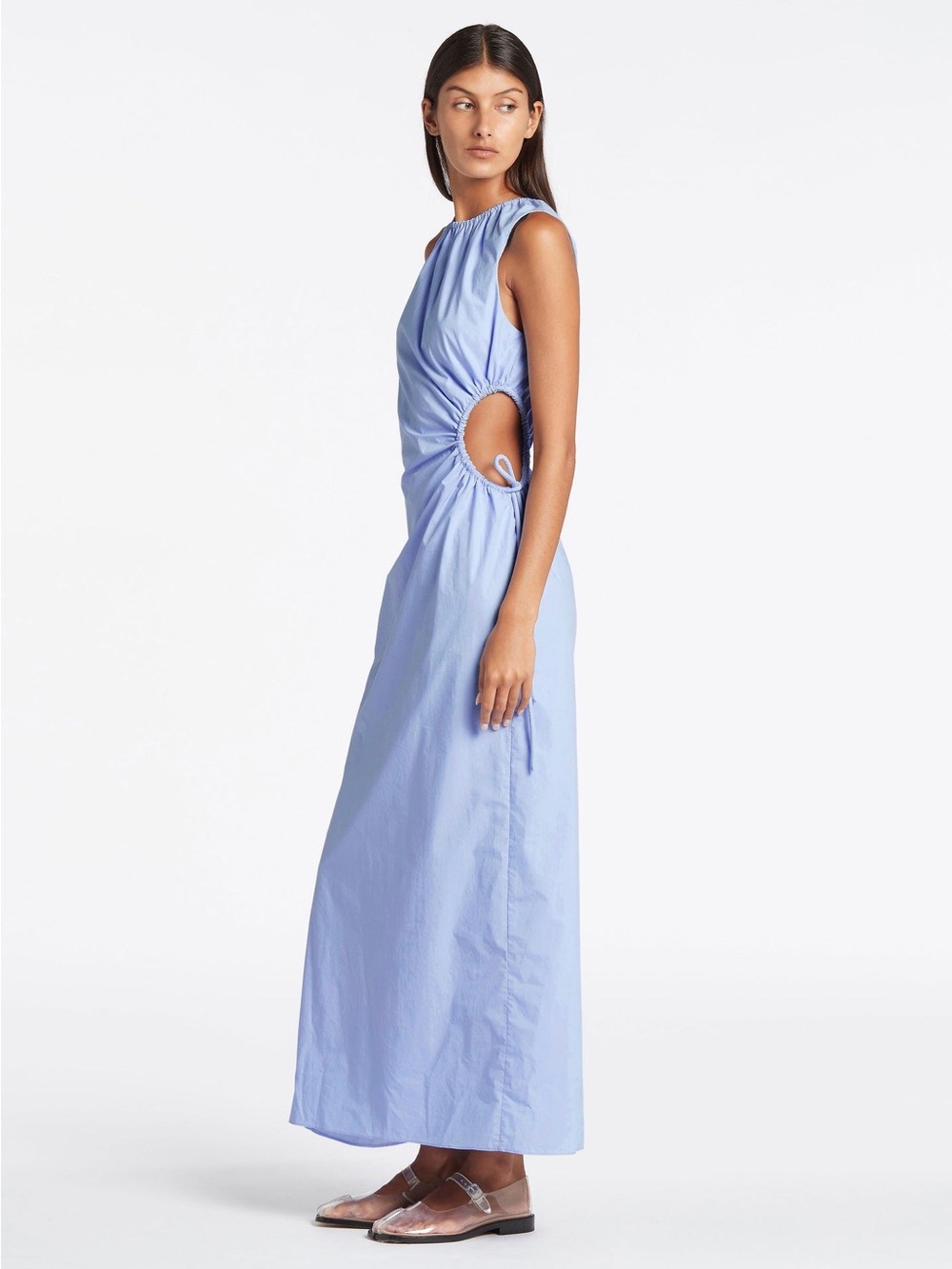 Sir. The label Ilkin Cutout Sleeveless Light green Maxi Dress with Side Tie 0013 - Picture 3 of 7
